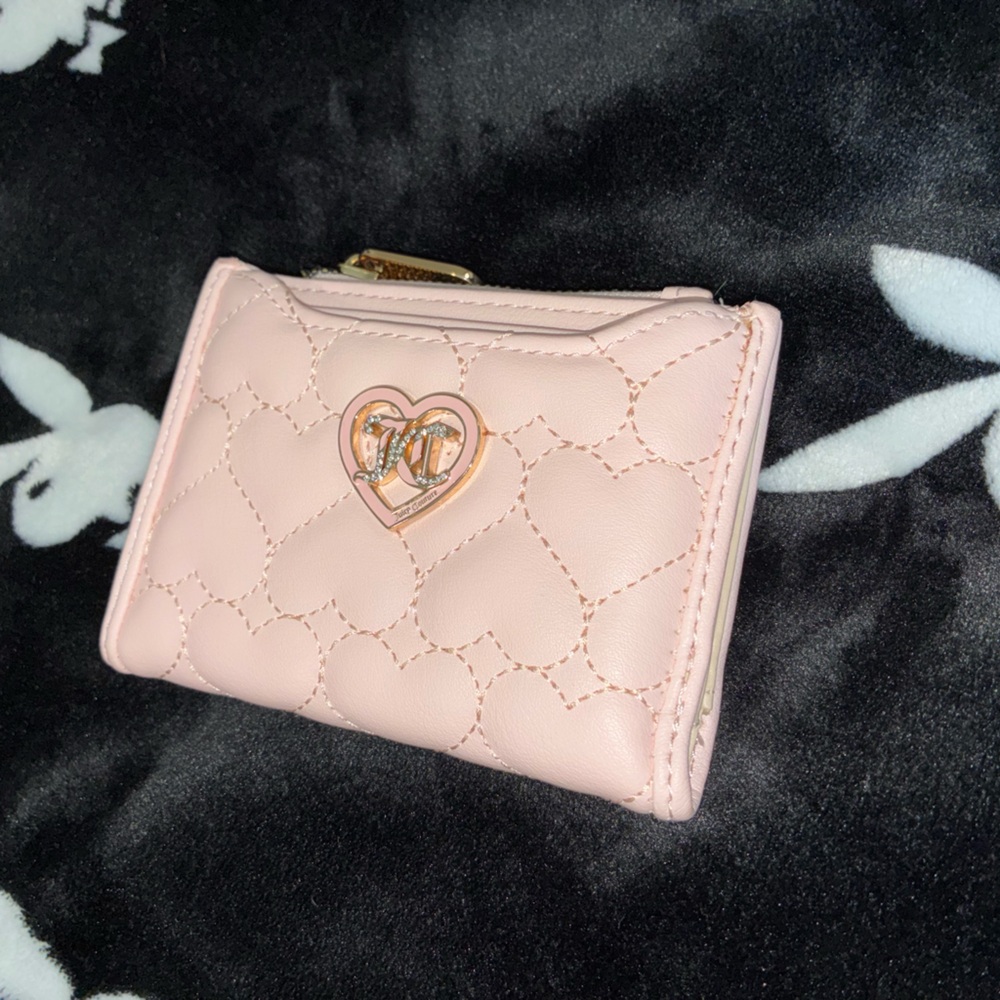 Juicy Couture Pink Quilted Heart Wallet